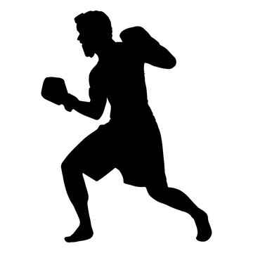 Boxing player uppercut silhouette