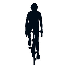 Plakat Cyclist silhouette front view