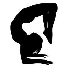 Scorpion yoga pose silhouette
