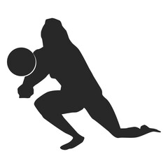 Volleyball dig a spike silhouette