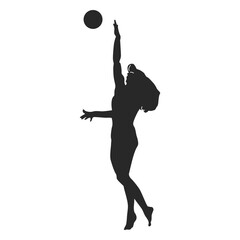 Volleyball jump serve silhouette