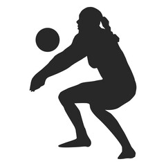Woman volleyball player silhouette