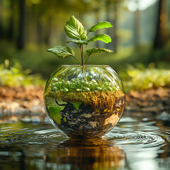 Earth in a Glass Globe A Miniature Ecosystem