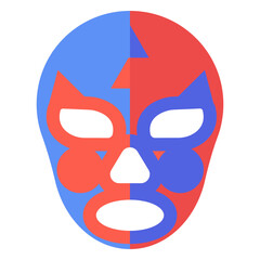 Luchador mask yin and yang flat