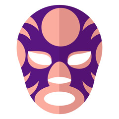 Mask circle stripe luchador flat