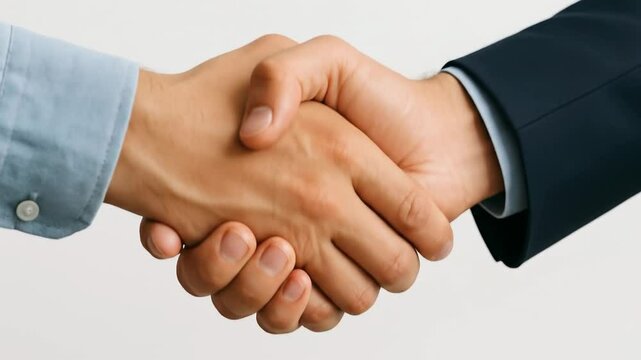 Agreement and Collaboration : Two businessmen shaking hands 