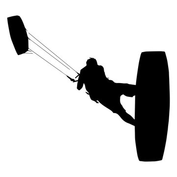 Kite surfing silhouette