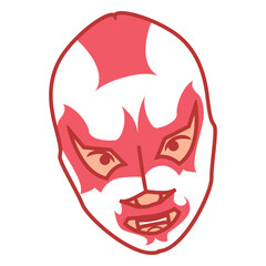 Mask red front facing angry flat