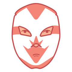Mask red front facing calm flat