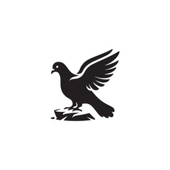 **"Common Rock Pigeon Vector Silhouette: Urban Bird Design Featuring Compact Body, Rounded Head, and Perched Pose in Clean, Minimalist Style for Crafts and Digital Art Projects"**
