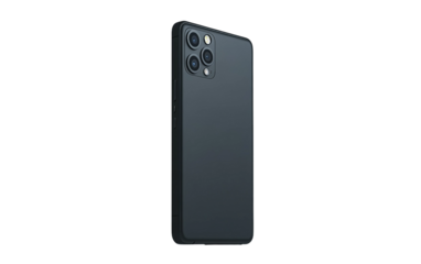 Contemporary matte black smartphone suspended in midair emphasizing elegant design and innovative features for tech enthusiasts isolated on transparent background PNG
