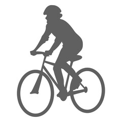 Angled cyclist silhouette