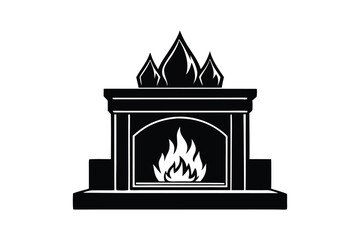 Fireplace Clipart with White Background
