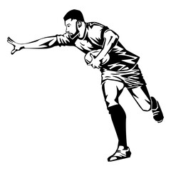 Blocking rugbier hand drawn