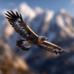 Obraz premium Golden eagle soars in flight