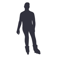 Roller skating hobby man silhouette