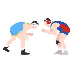 Wrestlers combat flat