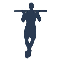 Man in horizontal bar silhouette