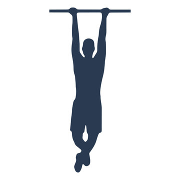 Man doing pull ups silhouette