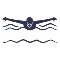 Swimmer character filled stroke