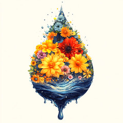 Vibrant Rainbow Water Droplet A Colorful and Fluid Abstract