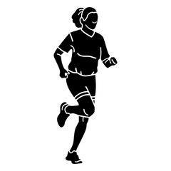 Woman runner black cut out
