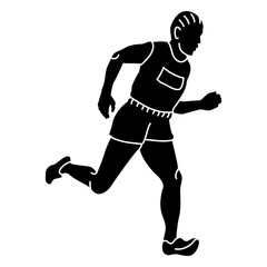 Marathon male runner cut out