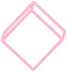Diamond shape with neon contours shows subtle three-dimensional shading and a solid angled structure.