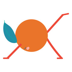 Orange in yoga pose