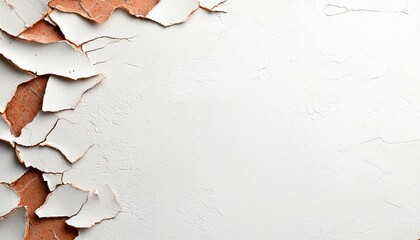 Aged White Background with Peeling Orange Paint Texture