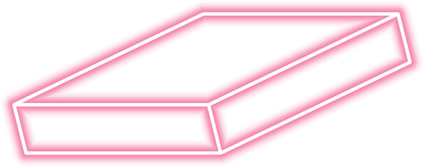 Small rectangle contains beveled edges and neon outline with emphasis on contour and three-dimensional geometry.