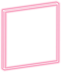 Square tunnel features a diagonal frame outlined in neon with defined structure and dimensional volume.