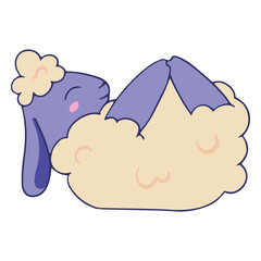 Yoga cartoon sheep stretch