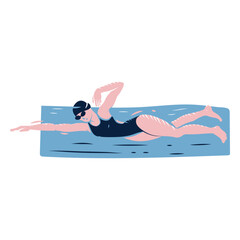 Girl practicing front crawl