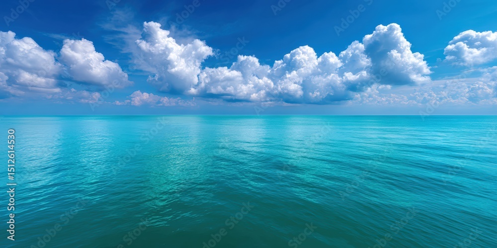 Canvas Prints ocean view with cumulus clouds