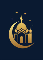 Eid-ul-adha mosque vector illustration