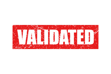 Validated - red stamp on white background