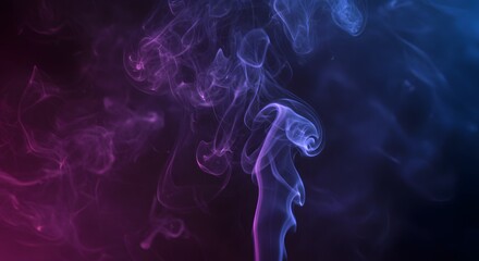 Fototapeta premium Mystical vapor ascends with dreamy essence in purple and blue gradient, creating ethereal atmosphere