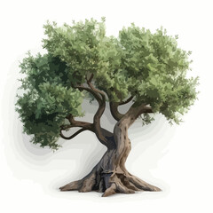 Vector Illustration of an Olive Tree