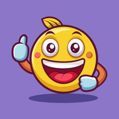 Playful Emoji Giving Thumbs Up colourful icon 