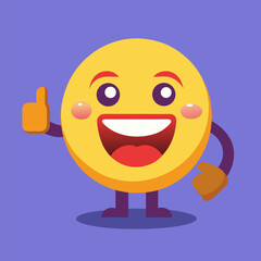 Playful Emoji Giving Thumbs Up colourful icon 