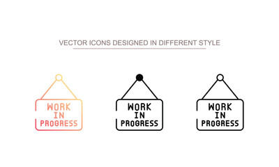 Work In Progress icon design with white background stock illustration