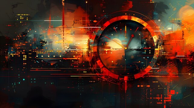 Abstract time flow vector geometric shapes dynamic lines temporal energy concept background

