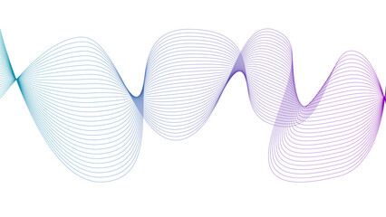 Vector curvy abstract line art wavy flowing dynamic green pink purple yellow black in concept music or sound, wave, wind, information flow	