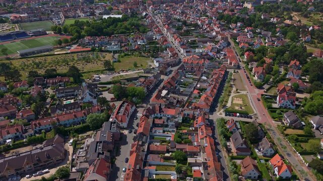 Smooth Forward Drone Flight Over Knokke&rsquo;s Golf Course & Villas | FlyLens 4K