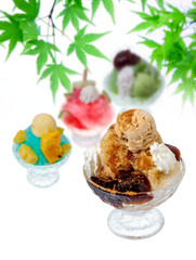 冷たい夏のカキ氷イメージ(コーヒーアイス)