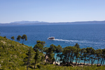 Amazing seascape of Adriatic sea. Near Makarska beach Croatia, Europe. Colorful summer view of...