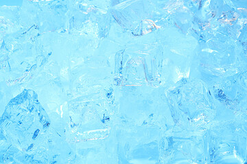 Cubes of clear ice as background, closeup
