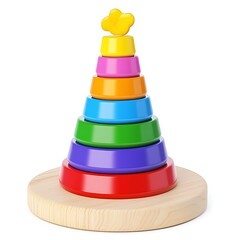 toy pyramid isolated on white background