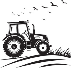 tractor on a white background
